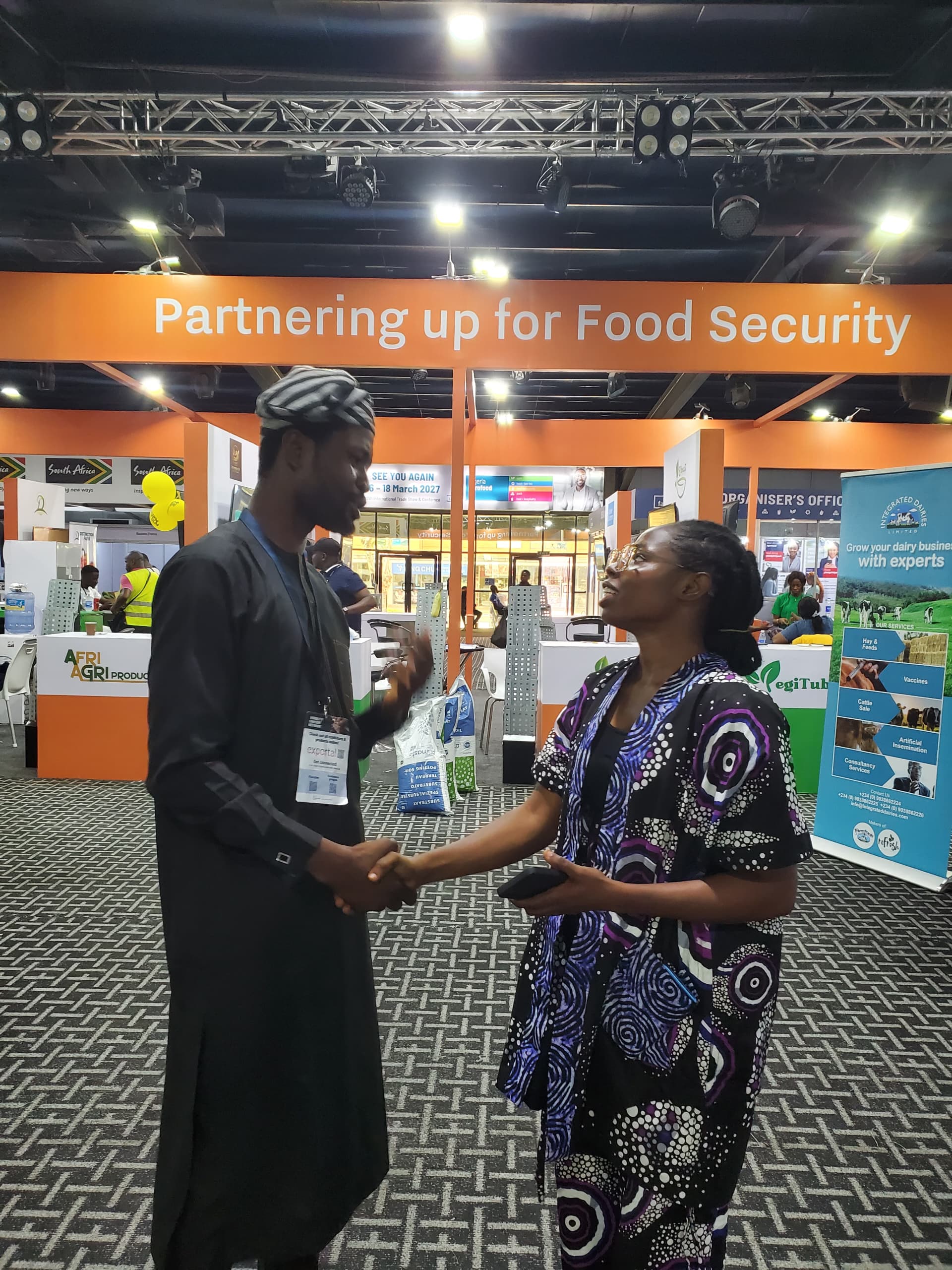 Networking at a food security expo